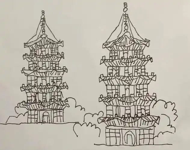 泉州东西塔萌娃笔下的开元寺在《泉州美景》的主题课程背景下,泉秀