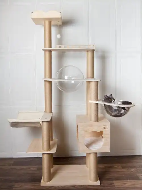 萌助 猫架实木猫树大型猫爬架太空舱猫窝猫咪架子跳台一体猫别墅