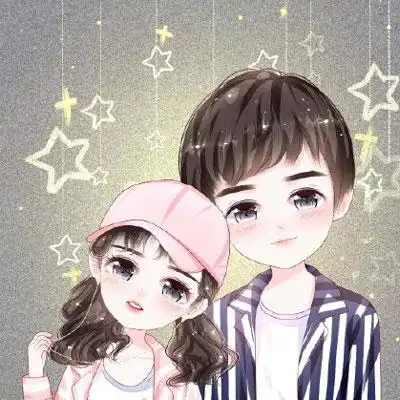 q版情侣头像一左一右超萌卡通人物情侣头像一对两张