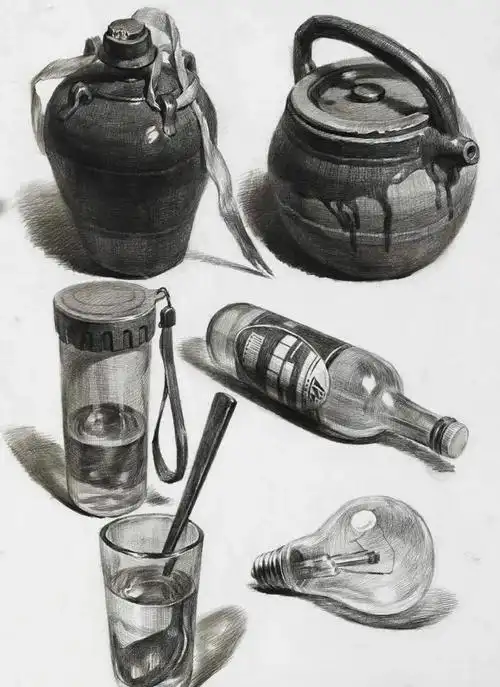 一篇帖子学全各种素描静物,可以收藏起来慢慢临摹啦!