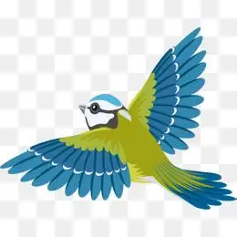 彩色世界湿地日卡通手绘彩绘飞着的鸟png元素