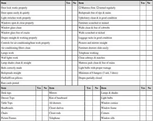 guest room cleaning checklist template_word文档在线