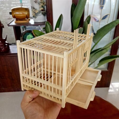 贝拉缘蝈蝈笼子纯手工制作纯竹子编制蛐蛐笼双格竹笼文玩鸣虫笼带抽屉