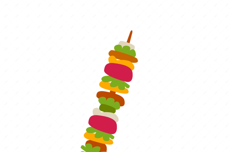 矢量串串好吃的烤肉串