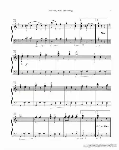 适合初学儿童演奏的钢琴曲《小仙女圆舞曲》 适合二级,三级左右演奏的