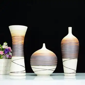 景德镇陶瓷客厅三件套花瓶现代家居装饰瓷器简约工艺品中欧式摆件