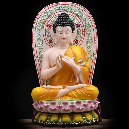 德化陶瓷释迦摩尼坐莲泰国佛如来佛像摆件菩萨家用供奉摆饰装饰品