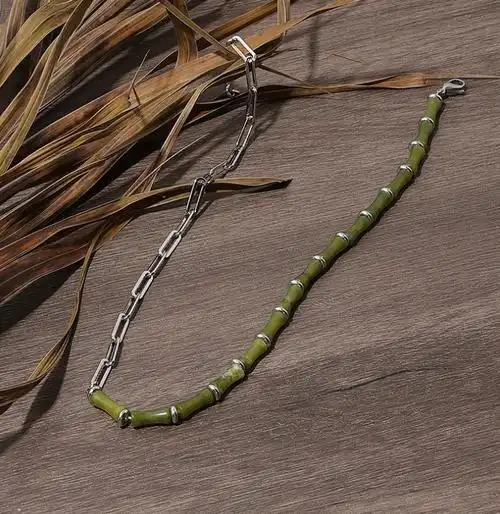 节节高升竹节造型项链手链