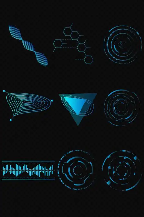 科技感图形数据可视化元素png