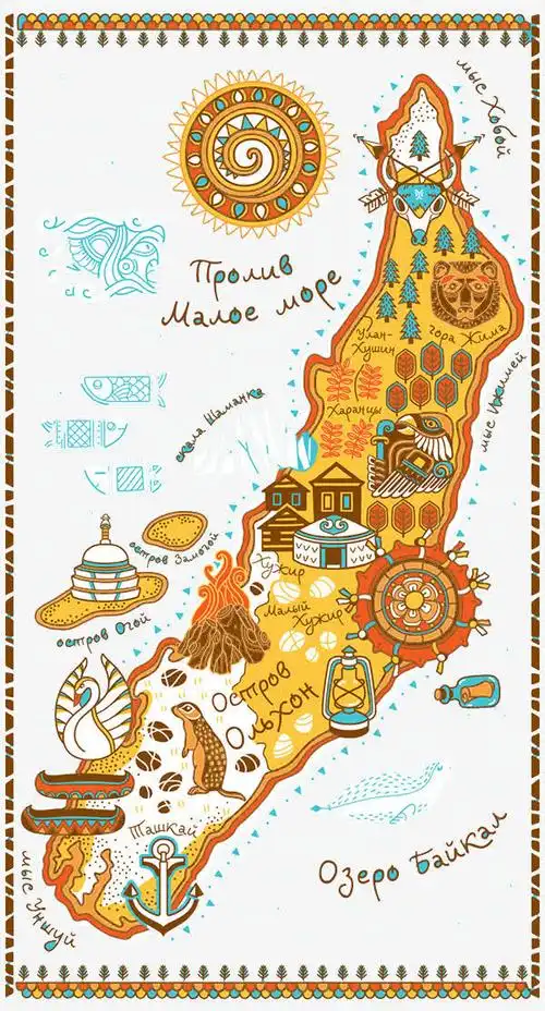 创意手绘复古地图