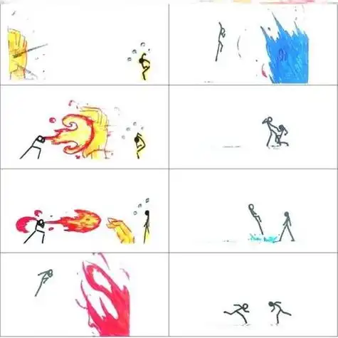 手翻画火柴人大战翻页书纸上大乱斗动画火柴人格斗简笔画i手翻书