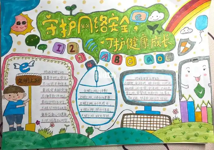 儿童网络安全手抄报