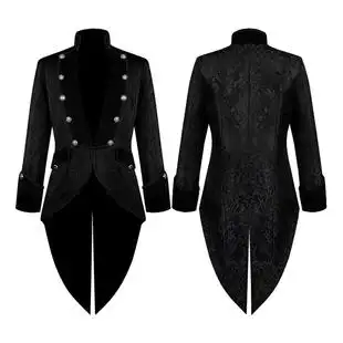 欧美复古宫廷装欧洲中世纪蒸汽朋克大衣舞台演出燕尾服男士礼服