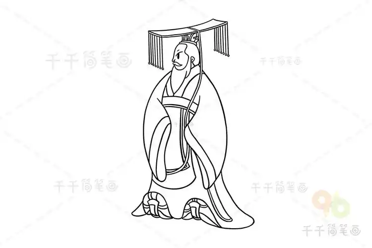教你画 汉武帝简笔画