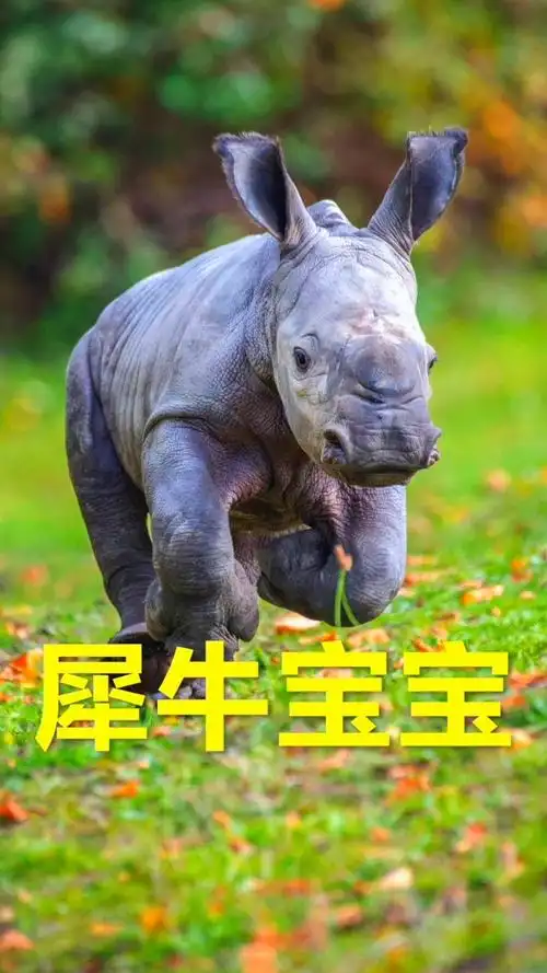 动物世界#5个月大的犀牛宝宝,出身自带皱皱"盔甲"的铁憨憨,找妈妈