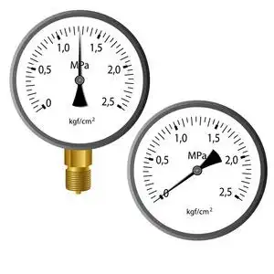 轮胎压力表拧紧压力表蓝色的压力表拨号压力计(压力表)和真空计图标在