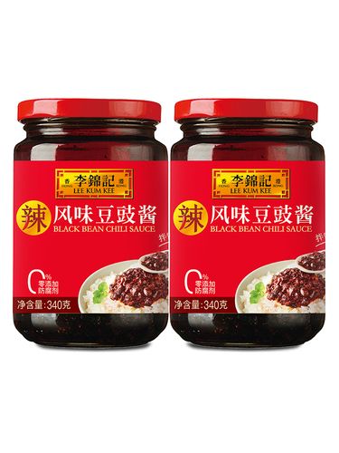 李锦记 包邮 风味豆豉酱340g 多省 2瓶特辣酱料火锅蘸点拌食炒菜辣