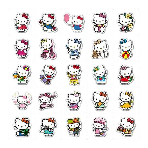 《40枚粉色hello kitty猫可爱少女心ipad笔记本贴纸手账防水贴画 40张