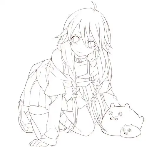 动漫人物线稿素材