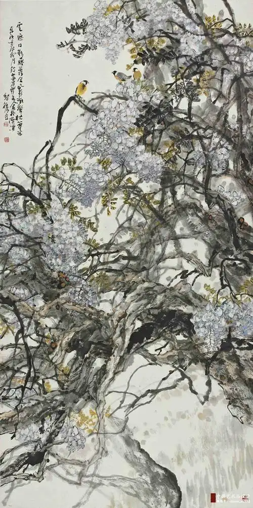 黎柱成大景花鸟精品