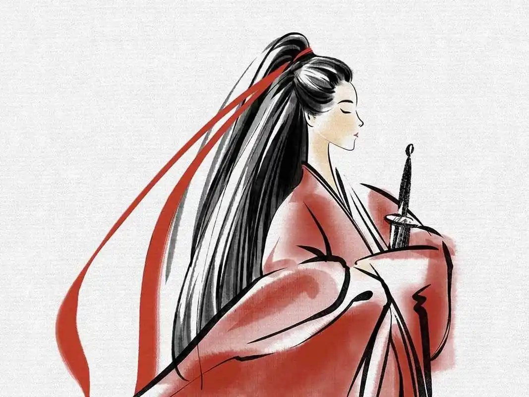 古风水墨人物插画-她是红衣女侠的天花板吧 被杀疯了好吗让一个从小爱