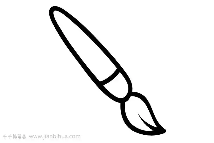 认识毛笔的画法_毛笔简笔画