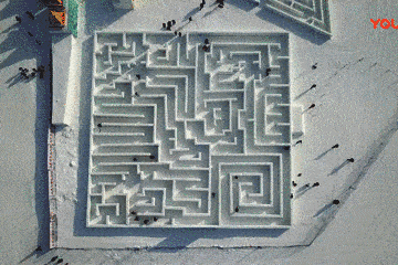 迷宫雪上冲浪你不来感受一下吗冬日的风不再刺骨而是刺激从皑皑的雪道