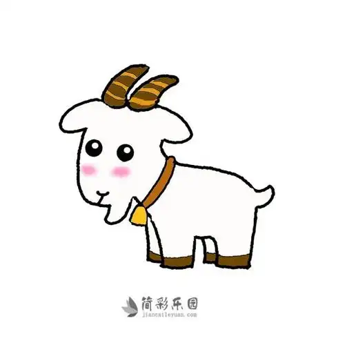 山羊简单画法步骤,儿童简笔画精选-如何用菱形