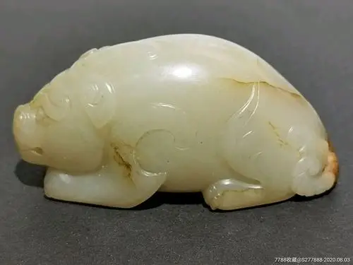 明代白玉和田玉猪-和田玉-7788收藏