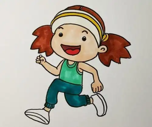 跑步的简笔画 小孩跑步的简笔画