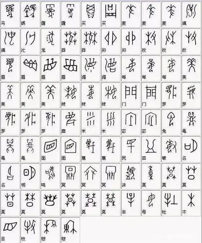 甲骨文对照表