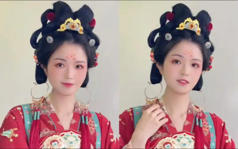 汉服发型教程|"现在,我是公主啦!" 唐制齐胸小公主发型