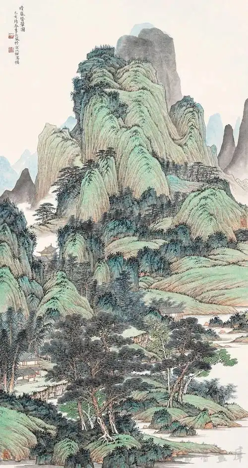 李长风浅谈青绿山水画附李长风2019青绿山水新作