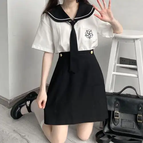 云川遐想航海少女原创jk韩式制服短袖裙子学生校服