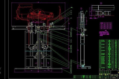 交流变频调压调速电梯轿厢结构设计2d图机械cad素材