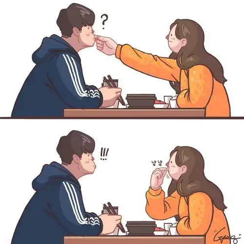 韩国插画师|338122 gyung_studio 情侣插画