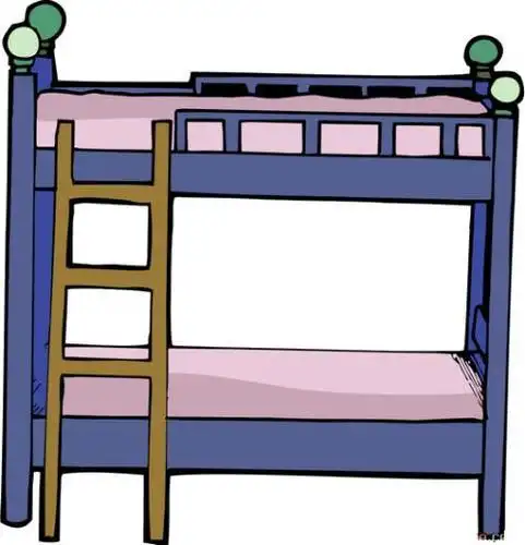 两层床彩色配图简笔画