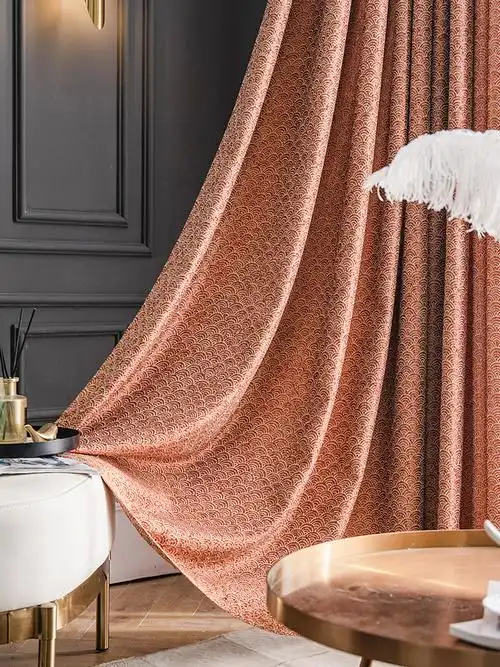 雪尼尔提花窗帘2021年新款卧室遮光隔音新中式美式客厅阳台挂钩式