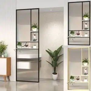 卫生间干区半墙隔断柜不锈钢屏风玻璃隔断客厅餐厅洗漱台玄关架