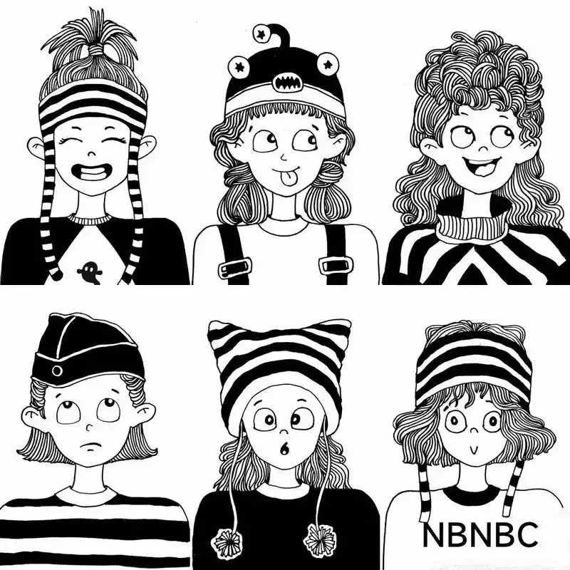 图文伙伴计划 #素材#简笔画#线描头像 #可爱头 - 抖音