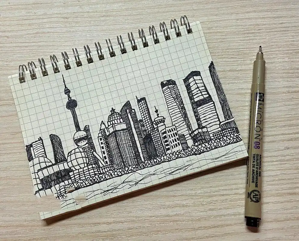 95上海外滩手绘 今天更新简笔画96