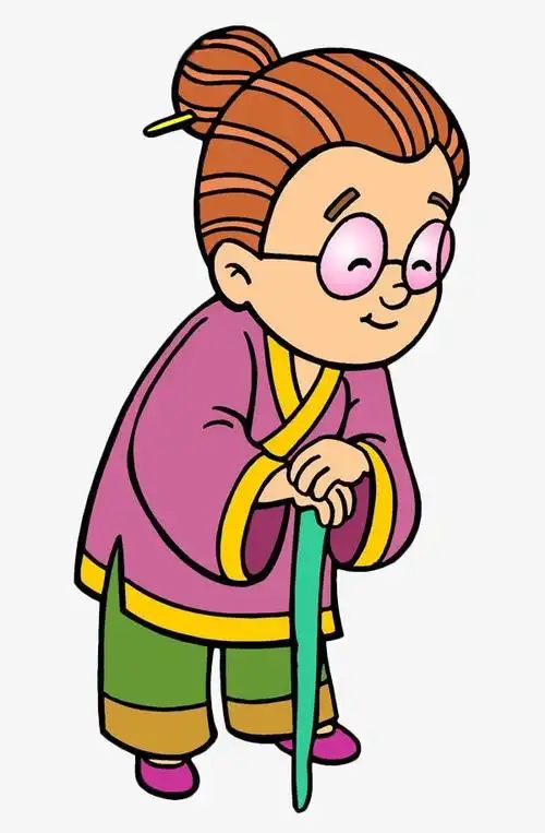 老太太-卡通手绘免抠素材-社稷网免抠元素素材图片