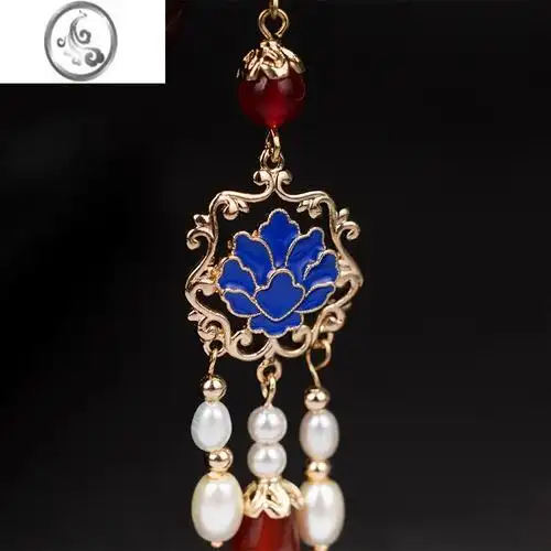 jimi古风流苏耳环配汉服百搭仙气复古宫廷新娘秀禾耳饰无耳洞耳夹女