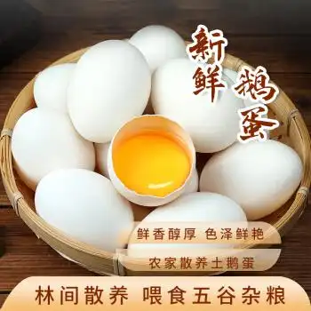 宇翎 新鲜鹅蛋 农家散养大鹅蛋土鹅蛋孕妇宝宝辅食 现捡现发生鲜 6枚