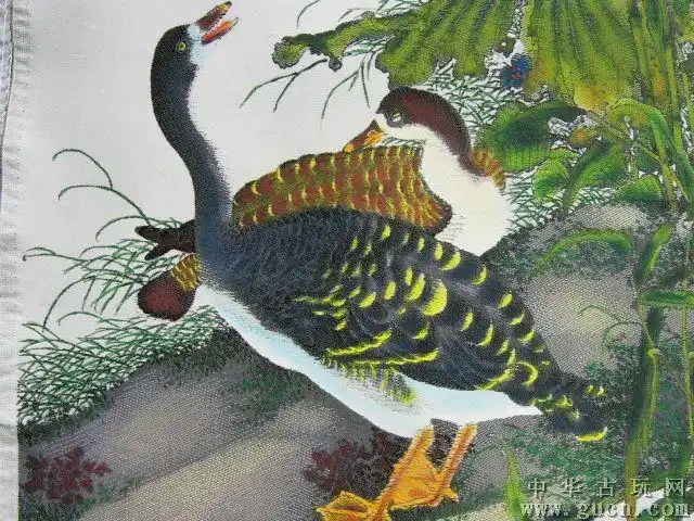 老都锦生织锦一套四张96厘米28厘米(桃鹤芦雁鸳鸯锦鸡)