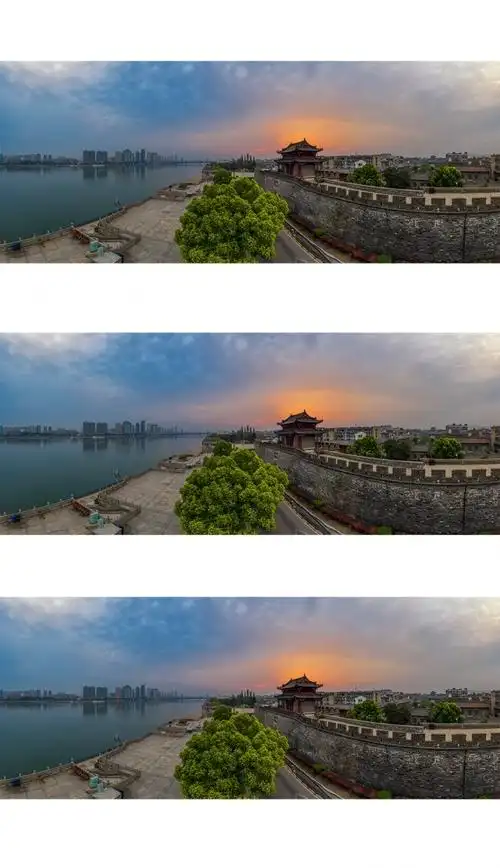 宽幅襄阳古城晨曦全景图