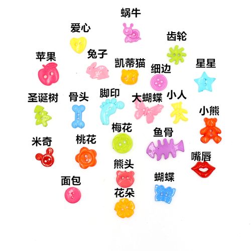 彩色纽扣画diy材料包糖果色卡通儿童扣子手工创意圆形宝宝小钮扣