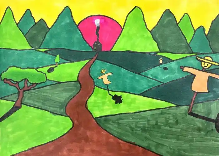 美术课堂作业浙美版五下弯弯的小路