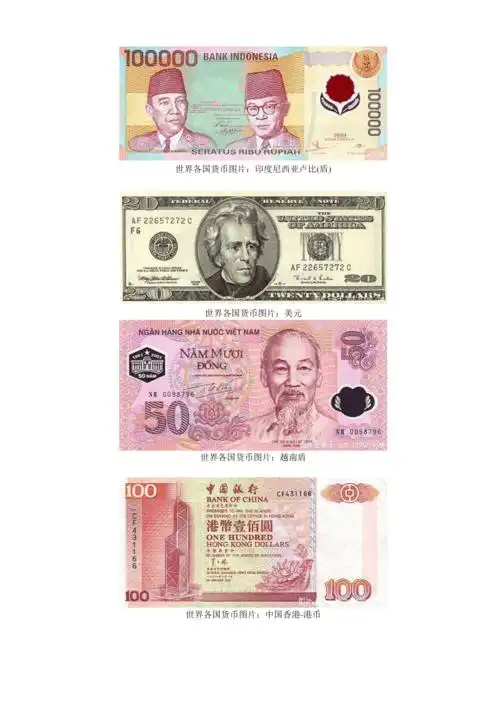 各国货币图片大全doc