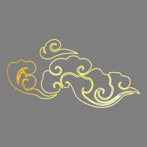 金色烫金祥云纹样免抠素材